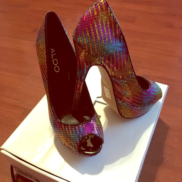 Aldo Multi-Colored Sequin Heels - NWT - Picture 4 of 5